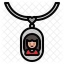 Locket Necklace Woman Icon