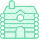 Log Cabin Duotone Line Icon Icon