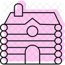 Log Cabin Color Shadow Thinline Icon Icon