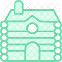 Log Cabin Duotone Line Icon Icon
