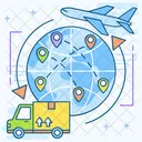 Global Delivery Global Logistics Worldwide Delivery Icon