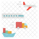 Logistik Schiff Zug Symbol