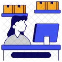 Reception Logistique Bureau Daccueil Table Dinformation Icône