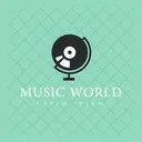 Etiqueta De Musica Gravadora De Musica Logotipo De Musica Ícone
