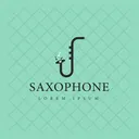 Etiqueta De Saxofon Etiqueta De Saxofon Logotipo De Saxofon Icono