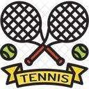 Logotipo De Tenis Raquete De Tenis E Bola Raquete De Tenis Ícone