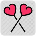 Valentine Day Heart Lollipop Icon