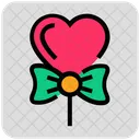 Valentine Day Heart Lollipop Icon