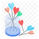 Lollipop Jar Heart Lollipops Heart Candies Icon
