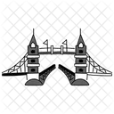 Black Monochrome London Bridge Illustration Landmarks Icons Symbol