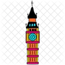 Vibrant Big Ben Tower Illustration London Landmark Elizabeth Tower Icon