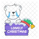 Lonely Christmas Sad Bear Crying Bear Icon