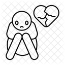Lonely Heart Broken Heart Love Icon