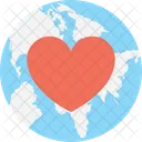 Heart Globe World Icon