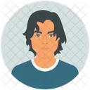 Long Hair Boy Avatar Icon