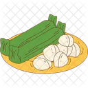 Lontong On A Plate Lontong Food Icon