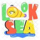 Look Sea Sea Exploration Sea Word Icon