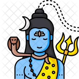 Lord Shiva Icon - Download in Colored Outline Style