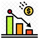 Down Coin Graph Icon