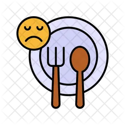 Loss Of Appetite Icon - Download in Colored Outline Style Loss Of Appetite Icon - Download in Colored Outline Style