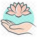 Hand Lotus Flower Icon