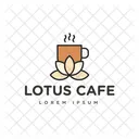 Lotus Cafe Hot Coffee Cafe Logomark Icon
