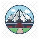 Lotus Temple India Famous Building Landmark Icon