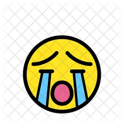 Loudly Crying Face Emoji Icon