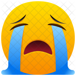 Free Loudly Crying Face Emoji Icon - Download in Line Style