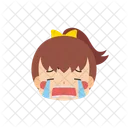 Girl Emoji Loudly Crying Icon