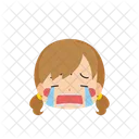 Girl Emoji Loudly Crying Icon