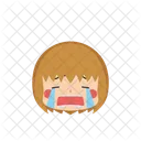 Girl Emoji Loudly Crying Icon