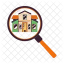 Loupe searching house  Icon