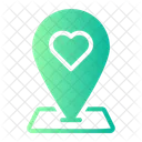 Love Heart Map Position Icon