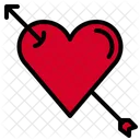 Arraw Heart Loving Love Icon