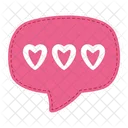 Bubble Speech Love Heart Hearts Like Valentine Icon