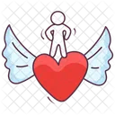 Love Angel Peace Angel Heart Wings Icon