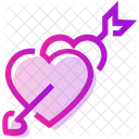 Valentine Day Arrow Heart Icon