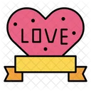 Badge Ribbon Heart Icon