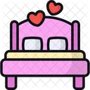 Double Bed Hearts Sleep Icon