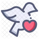 Bird Dove Heart Icon