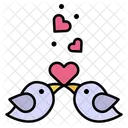 Love Birds Heart Romantic Icon
