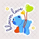 Love Blowing Hearts Blowing Valentine Teddy Icon