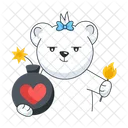 Love Bomb Love Blast Valentine Bear Icon