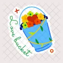 Flower Bucket Love Bucket Floral Bucket Icon