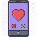 Phone Call Heart Icon