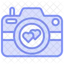 Love Camera Duotone Line Icon Icon