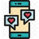 Message Mobile Heart Icon