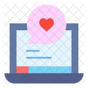 Laptop Love Chat Heart Icon