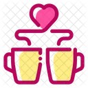 Love Coffee Love Drink Glass Icon